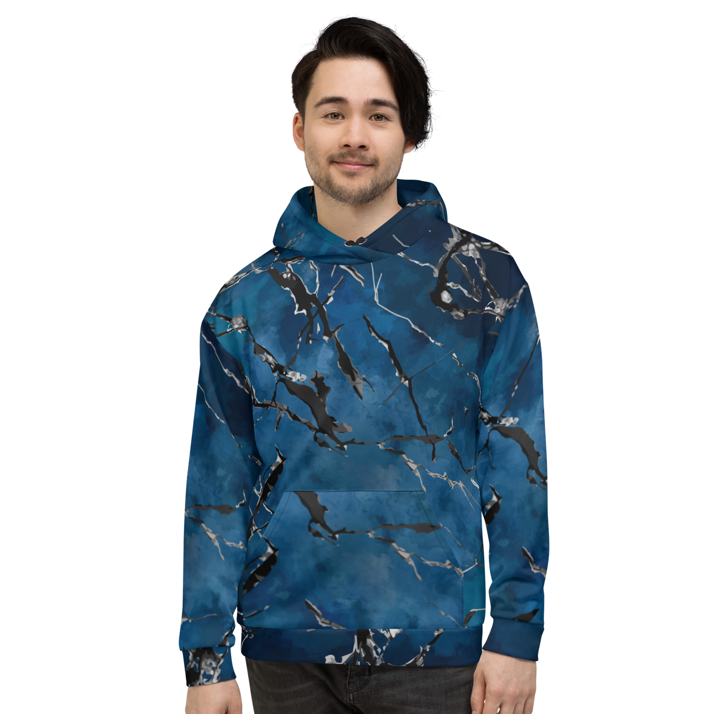 Deep Ocean Marbled Hoodie