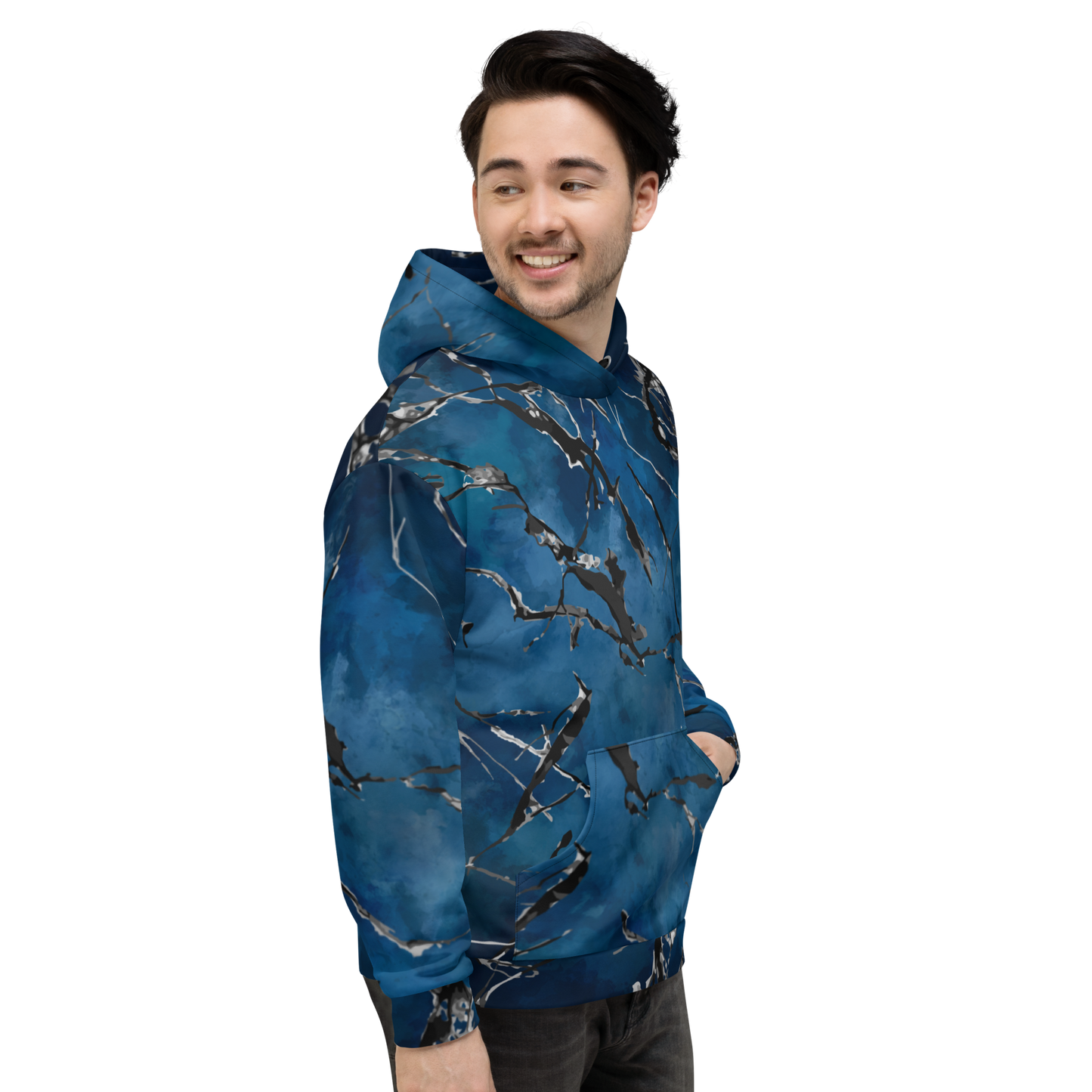 Deep Ocean Marbled Hoodie