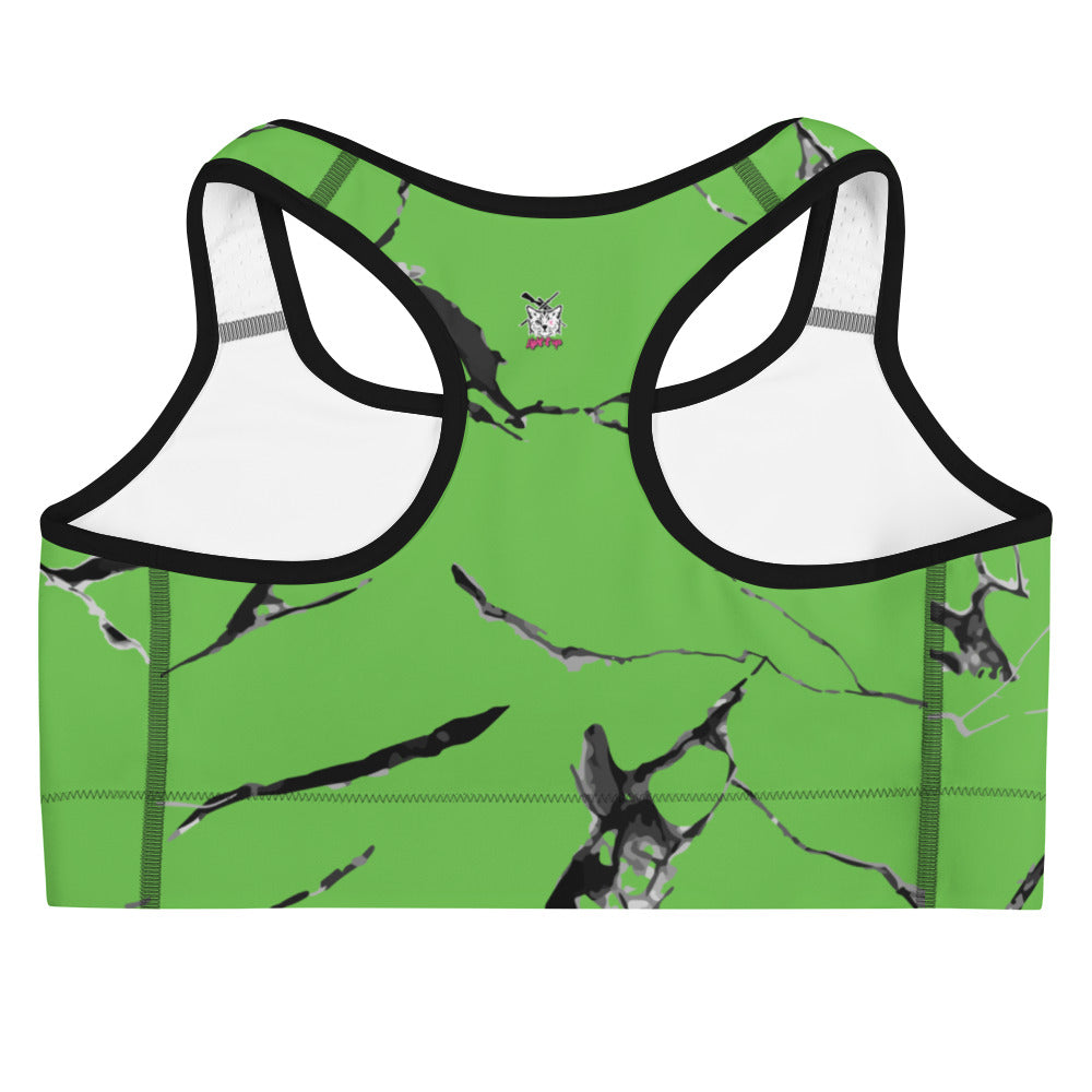 Green Marble Sports Bra