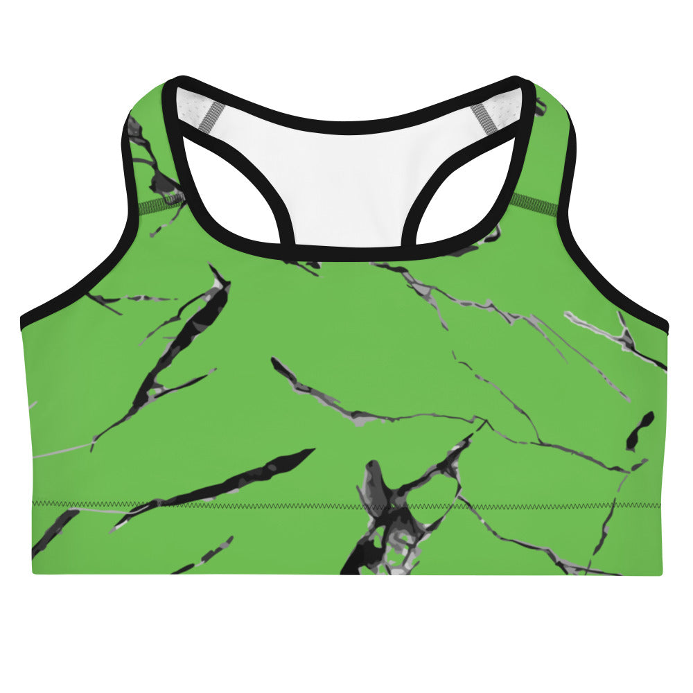 Green Marble Sports Bra